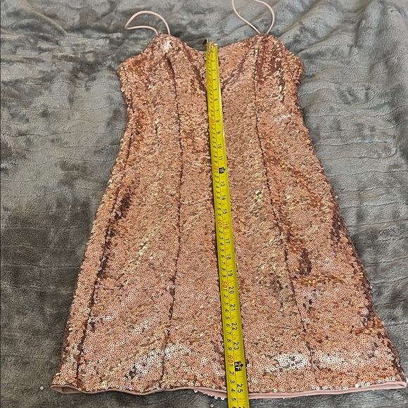 Lulu's Sparkling Sequin Mini Dress in Rose Gold - Picture 8 of 9